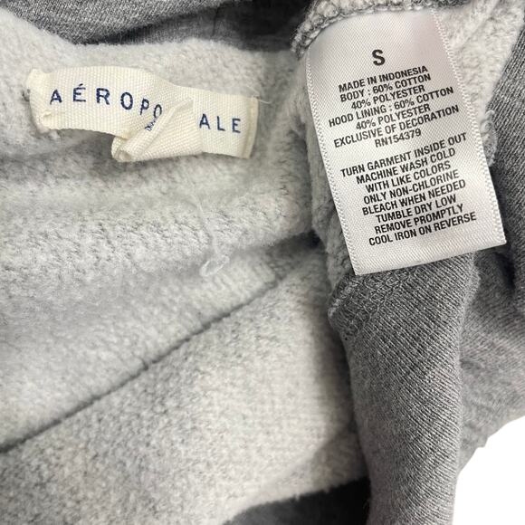 Aeropostale  Y2K Women's Full-Zip Hoodie Size Small Gray & White - Picture 4 of 8